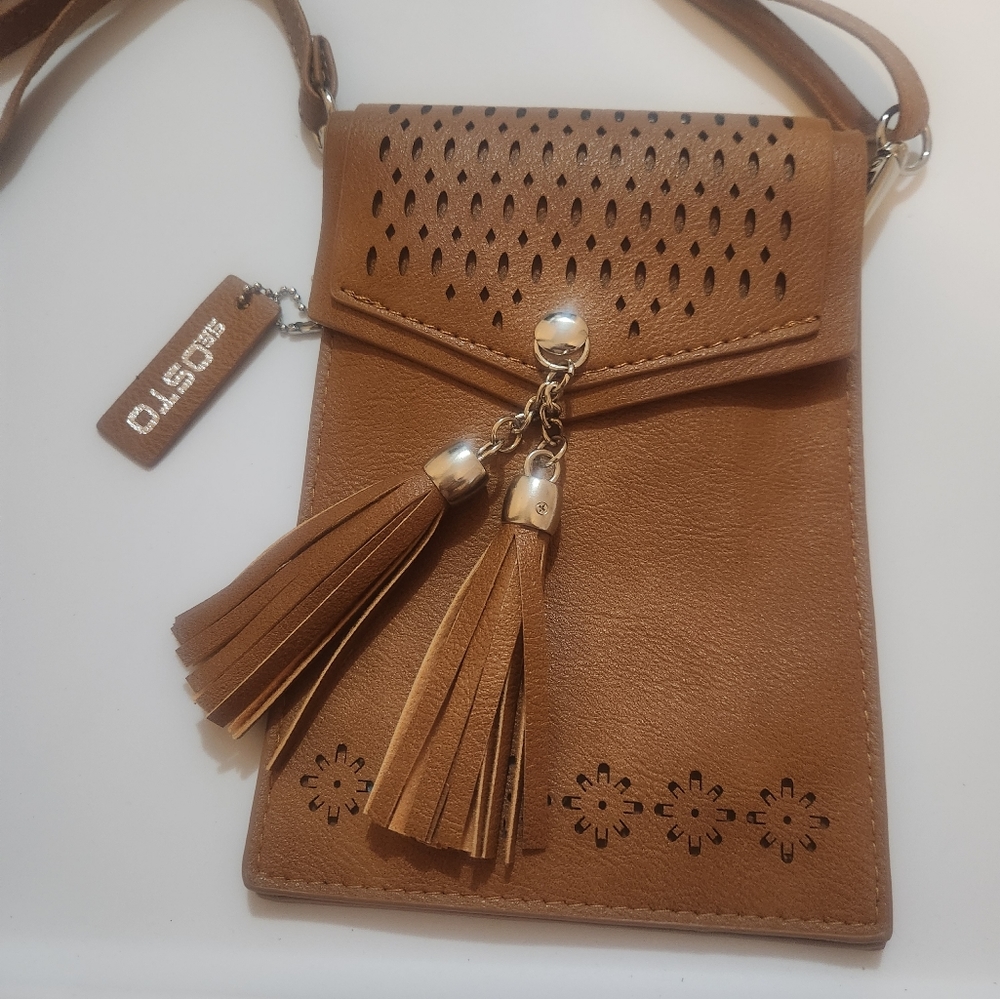 NWOT Se Osto Womens Small Crossbody Bag, Tassel Cell Phone Purse Holder Wallet